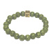 Láva láhvově zelená s královskou mantrou Óm, náramek elastický přírodní kámen, kulička 8 mm / 16 - 17 cm, zrozen ze čtyř živlů