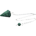 Malachit kyvadlo 2,5 cm + 18 cm řetízek s korálkou, kámen splněných přání