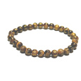 Tygří oko náramek elastický z přírodního kamene, kulička 6 mm / 16 - 17 cm, kámen slunce a země, přináší štěstí a bohatství
