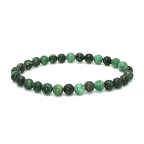 Fuchsite náramek elastický přírodní kámen, kulička 6 mm / 16 -17 cm, důvěra v sebe, odraz, odvaha