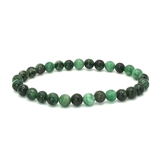 Fuchsite náramek elastický přírodní kámen, kulička 6 mm / 16 -17 cm, důvěra v sebe, odraz, odvaha