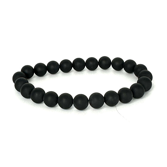 Turmalín Skoryl černý náramek fazet elastický přírodní kámen, kulička 6 mm / 16 - 17 cm, strážce dobré nálady