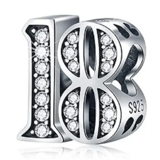 Charm 18 výročí, korálek na náramek