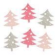 Stromky dřevěné růžové a šedé 6 cm 6 kusů
