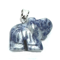 Sodalit Slon přívěsek přírodní kámen, ručně broušená figurka 1,8 x 2,5 x 8 mm, kámen komunikace