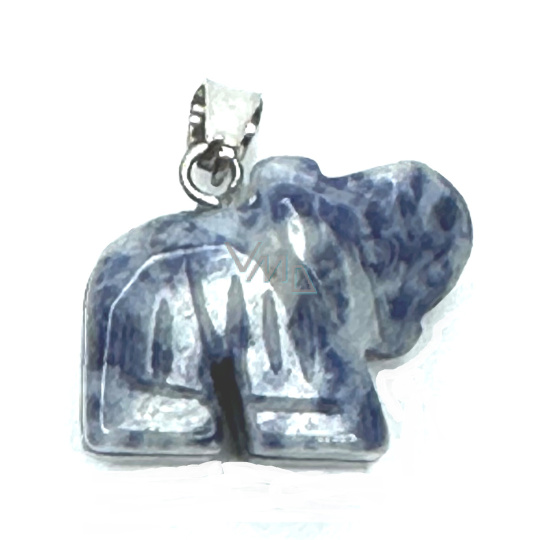 Sodalit Slon přívěsek přírodní kámen, ručně broušená figurka 1,8 x 2,5 x 8 mm, kámen komunikace
