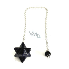 Goldstone Merkaba kyvadlo, přívěsek přírodní kámen, kámen ambicí