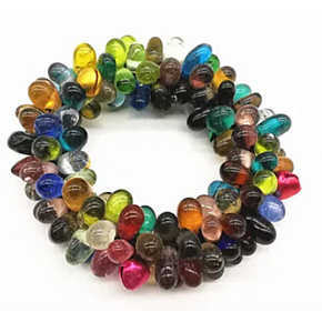 Starověké sklo náramek ručně vyráběný z Nepálu barevný ze skleněných korálků 21 cm 62 g