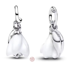 Charm Sterlingové stříbro 925 Sněženka, Rozkvétá s odvahou, přívěsek na náramek příroda