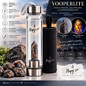 Skleněná krystalová láhev na vodu Napij se® pravdy – Yooperlite fluorescenční špice | 550 ml