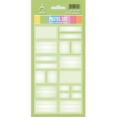 Pasztell zöld háztartási matricakészlet 12 címkével