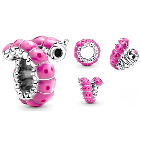 Charm Roztomilá stočená housenka, korálek na náramek zvíře