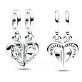 Charm Matka a dcera, rozdělitelné srdce, přívěsek na náramek rodina