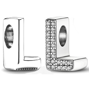 Charm Abecední písmeno L, korálek na náramek