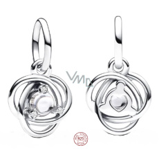 Charm Sterlingové stříbro 925 Čirý zirkon kruh věčnosti duben, přívěsek na náramek symbol Charm Sterlingové stříbro 925 Čirý zirkon kruh věčnosti duben, přívěsek na náramek symbol