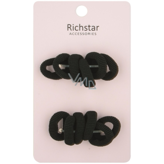 Richstar Accessories Gumičky do vlasů černé základní 3 cm 12 kusů Richstar Accessories Gumičky do vlasů černé základní 3 cm 12 kusů