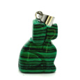 Malachit Pes přívěsek, ručně broušená figurka 1,8 x 2,5 x 8 mm, kámen splněných přání