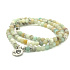 108 Mala Amazonit + Óm symbol náhrdelník modlitební šperk pružný, přírodní kámen 6 mm