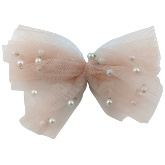 Spona do vlasů s mašlí růžová 1 kus Spona do vlasů s mašlí růžová 1 kus