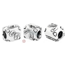 Charm Sterlingové stříbro 925 Paris - cestovatelský kufr, korálek na náramek cestování