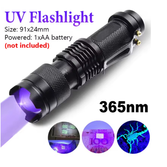 Svítilna LED UV, ultrafialové černé světlo 365 detektor skvrn od moči domácích mazlíčků