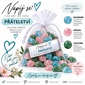 Napij se® přátelství – výměnná minerální náplň | Akvamarín, Růženín, Aventurín, 200 g