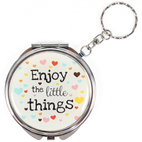 Albi Zrcátko - klíčenka s textem Enjoy the little things 6,5 cm