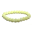 Jade Luminois Light Fosforeskující, žlutě svítí ve tmě, náramek elastický přírodní kámen, kulička 8 mm / 16 - 17 cm