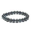 Perla říční černá náramek elastický přírodní, kulička 9 mm / 16 - 17 cm, symbol ženskosti, přináší obdiv