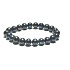 Perla říční černá náramek elastický přírodní, kulička 9 mm / 16 - 17 cm, symbol ženskosti, přináší obdiv