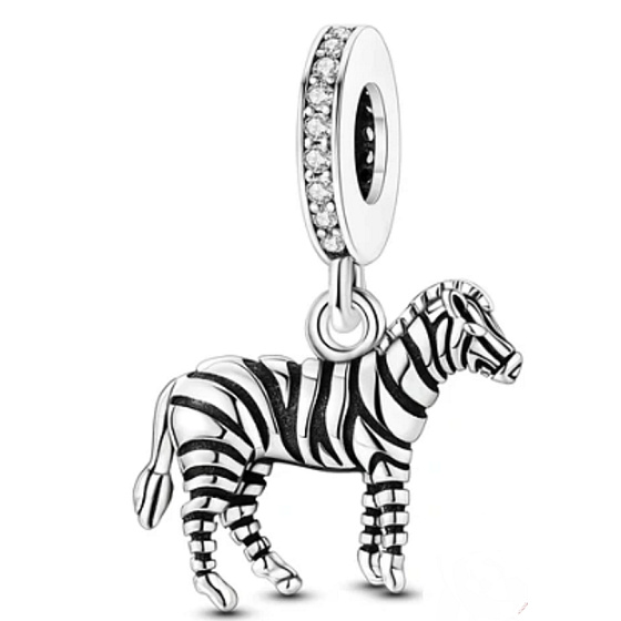 Charm Zebra kůň v pyžamu, přívěsek na náramek zvíře