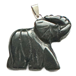 Achát černý Slon přívěsek přírodní kámen, ručně broušená figurka 32 x 45 mm, dodává odvahu a sílu