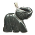 Achát černý Slon přívěsek přírodní kámen, ručně broušená figurka 32 x 45 mm, dodává odvahu a sílu