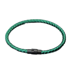 Lanový Magnetický náramek – zelený 18,5 cm x 4 mm, unisex