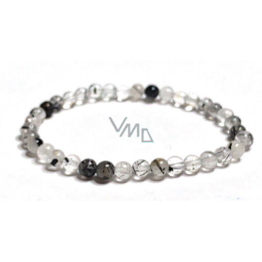 Křišťál s Turmalínem náramek elastický přírodní kámen, kulička 5 mm / 16 - 17 cm, kámen kamenů Křišťál s Turmalínem náramek elastický přírodní kámen, kulička 5 mm / 16 - 17 cm, kámen kamenů