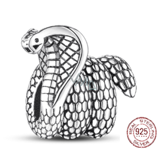 Charm Sterlingové stříbro 925 Kobra had, korálek na náramek zvíře Charm Sterlingové stříbro 925 Kobra had, korálek na náramek zvíře