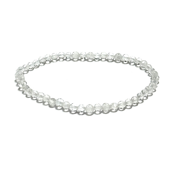 Křišťál náramek elastický fazet přírodní kámen 3mm / 16 - 17cm, kámen kamenů