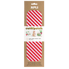 Apli Cut & Patch papír na ubrouskovou techniku Červenobílé pruhy 30 x 50 cm 3 kusy