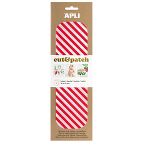 Apli Cut & Patch papír na ubrouskovou techniku Červenobílé pruhy 30 x 50 cm 3 kusy