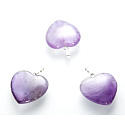 Ametyst Srdce přívěsek přírodní kámen 20 mm, kámen králů a biskupů