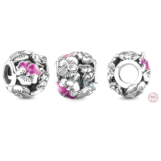 Charm Sterlingové stříbro 925 Květinové kouzlo, korálek na náramek květina Charm Sterlingové stříbro 925 Květinové kouzlo, korálek na náramek květina