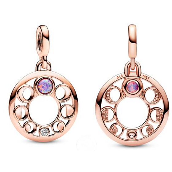 Charm Mini medailon - Fáze Měsíce přívěsek na náramek, vesmír