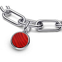 Charm Mini medailon - Achát červený imitace, přívěsek na náramek symbol