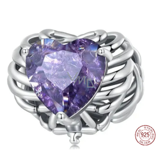 Charm Sterlingové stříbro 925 Srdce kostlivce, korálek na náramek Halloween Charm Sterlingové stříbro 925 Srdce kostlivce, korálek na náramek Halloween