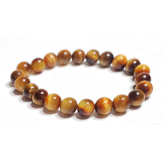 Tygří oko žluté náramek elastický přírodní kámen štěstí a bohatství