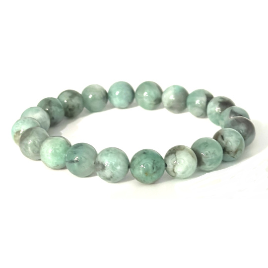 Smaragd náramek přírodní kámen, kulička 9 - 9,8 mm / 16 - 17 cm, pravda - láska - štěstí - prosperita - kreativita