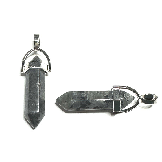 Labradorit kyvadlo šestihran přívěsek přírodní kámen 41 x 13 mm, kámen proměny