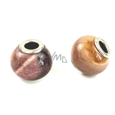 Achát korálek kulatý přírodní kámen 14 mm, otvor 4,2 mm 1 kus Achát korálek kulatý přírodní kámen 14 mm, otvor 4,2 mm 1 kus