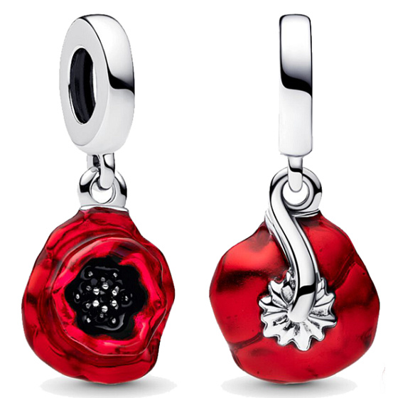 Charm Vlčí mák, přívěsek na náramek příroda