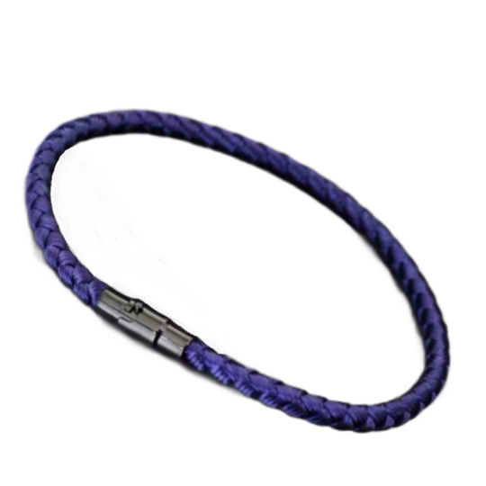 Lanový Magnetický náramek – tmavě modrý 18,5 cm x 4 mm, unisex Lanový Magnetický náramek – tmavě modrý 18,5 cm x 4 mm, unisex